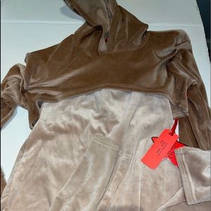 Velour Jumpsuit & Cut Off Hoodie